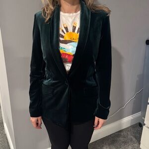 Elegant Velvet Green Blazer